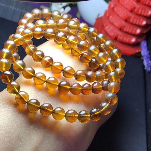 Bracelet De Perles Rondes En Ambre Jaune Naturel Authentique De 7mm, Pierre De Guérison De La Burma Pour Femmes Et Hommes, Jerry Aaaa