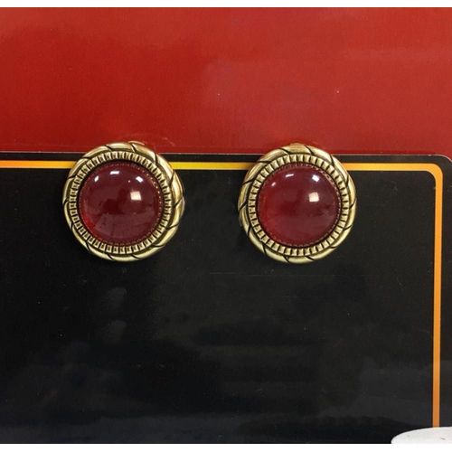 Boucles D'oreilles En Résine Pour Femmes, Bijoux De Luxe De Marque Célèbre En Europe, Vintage Rond Rouge Design, Clips Cadeaux Pour Filles, Offre Spéciale