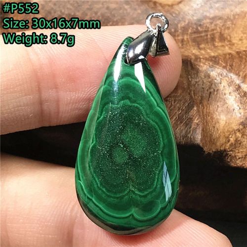 Pendentif Malachite Chrysocolla Vert Naturel, Bijoux Pour Femmes Et Hommes, Cadeau De Guérison De La Richesse, Perles En Cristal Argent, Reiki, Pierre Précieuse Aaaaa