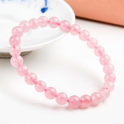 Bracelets En Quartz Rose Naturel De Madagascar, 7mm, Perle Ronde En Cristal, Extensible, Aaaaa, Pour Femmes, Livraison Directe, Haute Qualité
