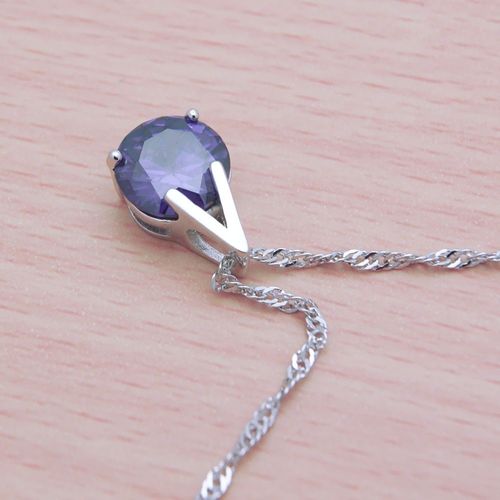 Collier Ras Du Cou Avec Pendentif Lettre V Pour Femmes, En Argent Sterling 100%, Zircon Violet, À La Mode, Cadeau, Nouvelle Collection 925