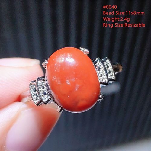 Bague Ovale En Argent Sterling 925 Pour Femme, Pierre D'agate Rouge Du Sud, Réglable, Bijoux En Cristal, Aaaaa