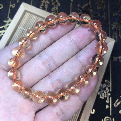 Bracelet En Quartz Citrine Jaune Naturelle Pour Femmes Et Hommes, Perles Rondes En Cristal, Bijoux En Pierres Précieuses Claires, Cadeau D'amour De Guérison, 8mm, Aaaaa