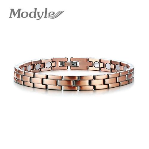 Bracelets Magnétiques Couleur Or Rose Pour Hommes Et Femmes, En Cuivre, Lien Énergétique De Guérison, Bijoux