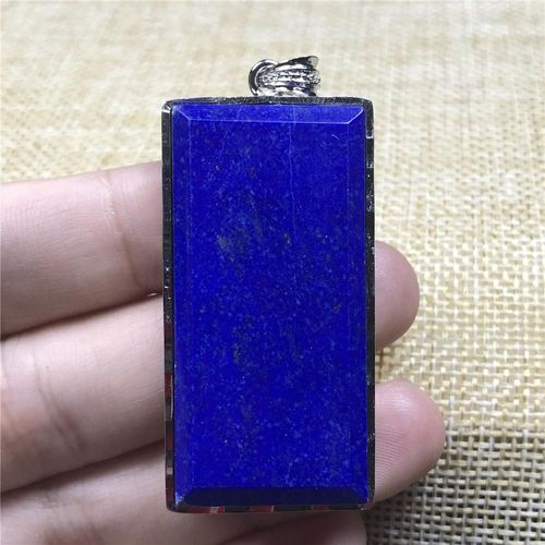 Pendentif Lapis Lazuli Bleu Naturel Pour Homme Et Femme, Bijoux En Pierres Précieuses Argentées, Pierres Rectangulaires, En Cristal, 47x24x8mm, Aaaaa