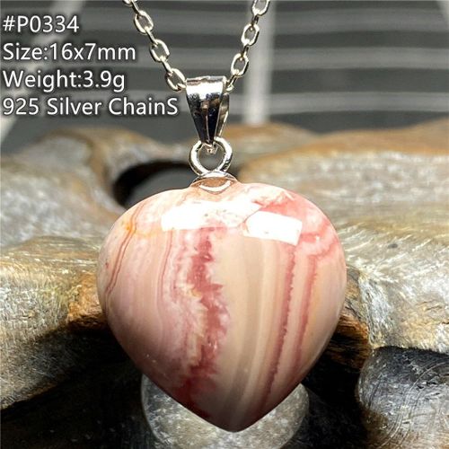 Pendentif En Forme De C¿Ur En Rhodochrosite Rouge Naturel, Bijoux Pour Femmes Et Hommes, Chaînes En Argent 925, Perles En Cristal De Guérison, Pierre Argentinienne Aaaaa