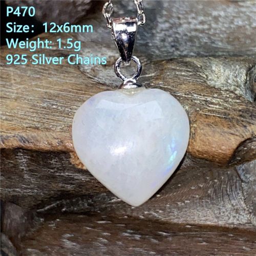 Collier Avec Pendentif En Pierre De Lune Bleue Naturelle, Pour Femme Et Homme, Perles En Cristal, C¿Ur, Amour, Chaînes En Argent 925, Aaaaa