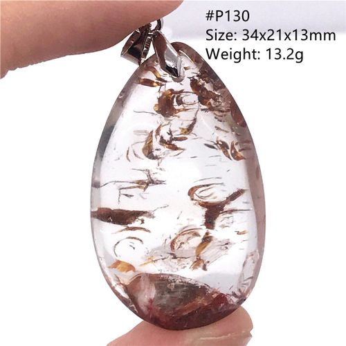 Pendentif Fantôme En Limonite Rouge Naturelle, Pour Femmes Et Hommes, Cadeau D'amour, Cristal 34x21x13mm, Perles Quartz Argent Clair, Pierre Précieuse Aaaaa