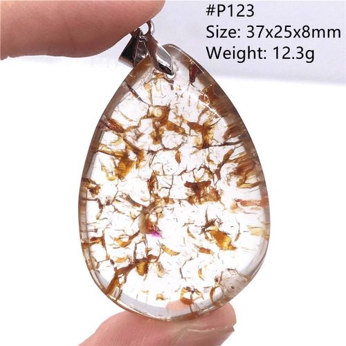 Pendentif À Quartz Fantôme En Pierre Précieuse Pour Homme Et Femme, Pierre Précieuse Naturelle, En Forme De Fantôme, En Pierre Jaune, En Argent Et Cristal, 37x25x8mm, Aaaaa