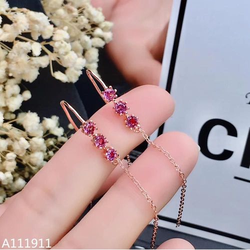 Boucles D'oreilles En Argent Sterling 925 Incrustées De Grenat Naturel Pour Femmes, Bijoux Fins, Mode, Support De Détection Populaire