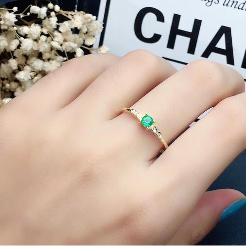 Bague En Argent Sterling 925 Incrustée D'émeraude Naturelle Pour Femme, Bijoux Boutique, Détection De Support