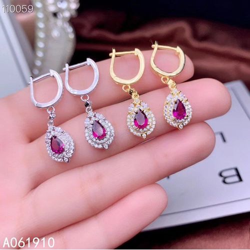 Boucles D'oreilles En Argent Sterling 925 Incrustées De Grenat Naturel Pour Femmes, Bijoux De Boutique, Détection De Support Populaire