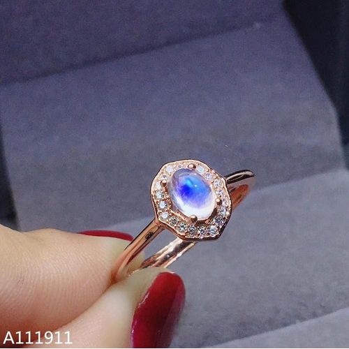 Bague En Argent Sterling 925 Incrustée De Pierre De Lune Naturelle, Bijou Fin Classique Féminin, Détection De Support, Exquis Et Noble