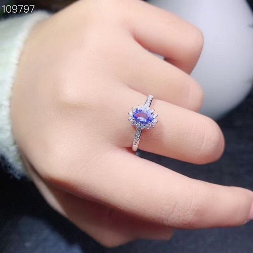 Bague En Argent Sterling 925 Incrustée De Pierres Précieuses Naturelles, Bijoux Fins, Bague Luxueuse En Tanzanite, Détection Populaire