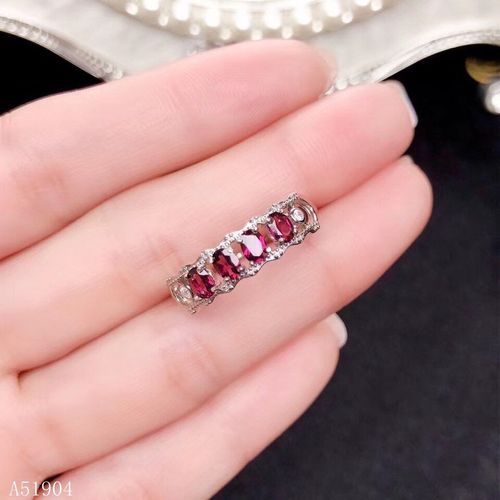 Kjjeaxcmy Bijoux De Boutique En Argent Sterling 925, Incrusté De Magnésium Naturel, Aluminium, Pierre Précieuse Grenat, Tests De Support Pour Bagues Pour Femmes
