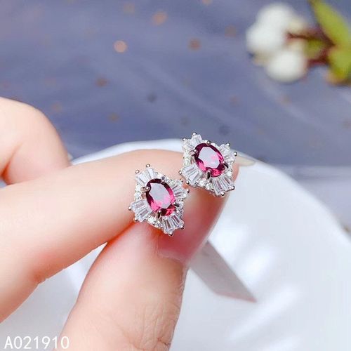 Boucles D'oreilles En Argent Sterling 925 Incrustées De Pierres Précieuses Grenat Naturel Pour Femmes, Support De Détection Noble
