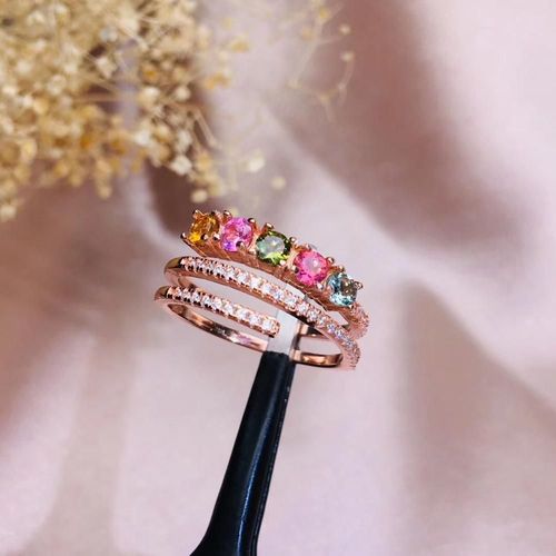 Bague Tourmaline Naturelle Incrustée En Argent Sterling 925, Bijoux Boutique, Détection De Support Populaire Pour Femmes