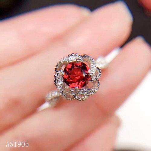Bague En Argent Sterling 925 Incrustée De Grenat Naturel Pour Femme, Nouvelle Détection De Support, Bijoux Boutique