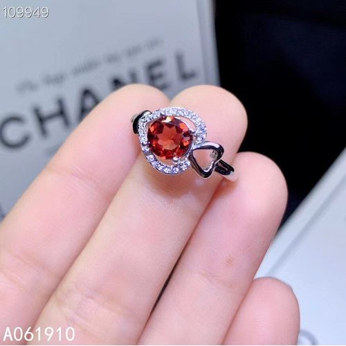 Bague En Argent Sterling 925 Incrustée De Pierres Précieuses Grenat Naturel Pour Femmes, Bijoux De Boutique, Tendance, Support De Détection Populaire