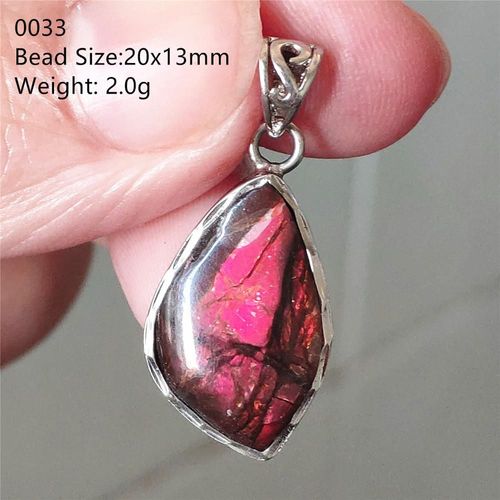 Pendentif Lumineux En Ammolite Rouge, Pierre Précieuse En Argent Sterling 925, Pour Femmes Et Hommes, Collier Du Canada, Aaaaa