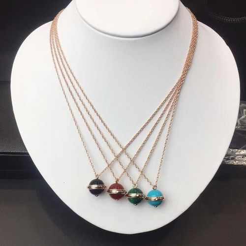 Bijoux En Argent Sterling 925 Pour Femmes, Boule Colorée, Pendentifs, Collier En Or Rose, Perles De Luxe, Collier De Fête