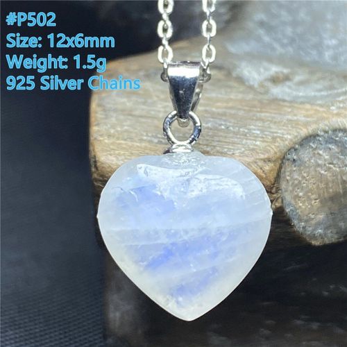 Collier Avec Pendentif En Pierre De Lune Et C¿Ur Naturel Pour Homme Et Femme, Bijou En Cristal, Cadeau D'amour, Perles En Pierre Bleue, Chaînes En Argent 925, Aaaaa