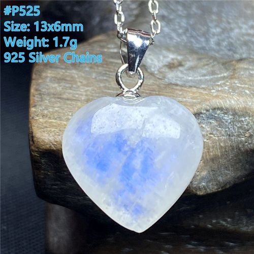 Collier Avec Pendentif En Pierre De Lune Naturelle Pour Homme Et Femme, Chaîne En Argent 925 Et Cristal Bleu Clair, 13x6mm, Bijoux Porte Bonheur, Aaaaa