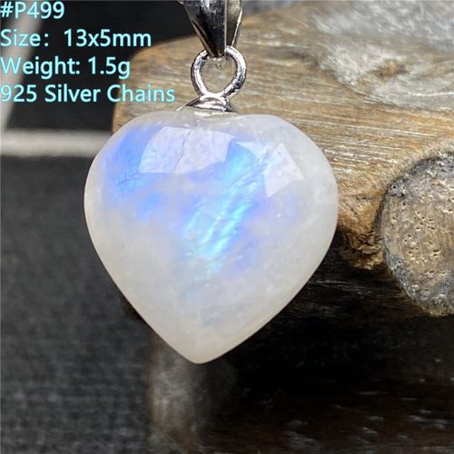 Pendentif En Pierre De Lune Bleue Naturelle, Bijoux Pour Femmes Et Hommes, 13x5mm, Perles En Cristal, Guérison, Amour, Chaînes En Argent Aaaaa