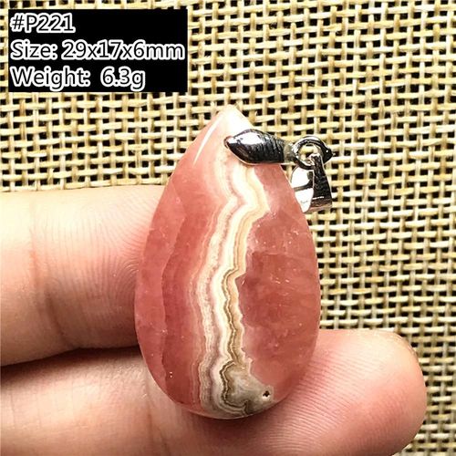 Collier En Rhodochrosite Rouge Naturel Pour Homme Et Femme, Bijou Avec Pendentif En Cristal, Perle En Forme De Goutte D'eau, Pierre Argentinienne, Aaaaa