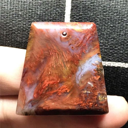Pendentif Pietersite En Argent Naturel Pour Homme Et Femme, Bijou Authentique, Rouge, Jaune, 32x32x8mm, Perles Rectangulaires, Pierre Énergétique De La Lettonie, Aaaaa
