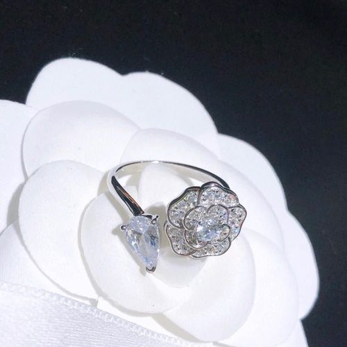 Bague En Argent Sterling 925 Pur Pour Femmes, Bague En Diamant Cz Avec Fleur De Camélia, Bijoux De Mariage, Bague De Fiançailles Rose De Luxe