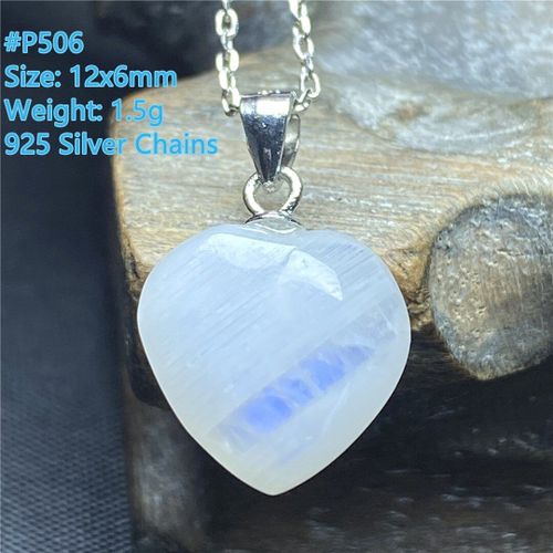 Collier Avec Pendentif En Pierre De Lune En Forme De C¿Ur, Pour Homme Et Femme, En Cristal Naturel, Perles De 12x6mm, Bijoux En Pierre De Lumière Bleue, Chaînes En Argent 925, Aaaaa