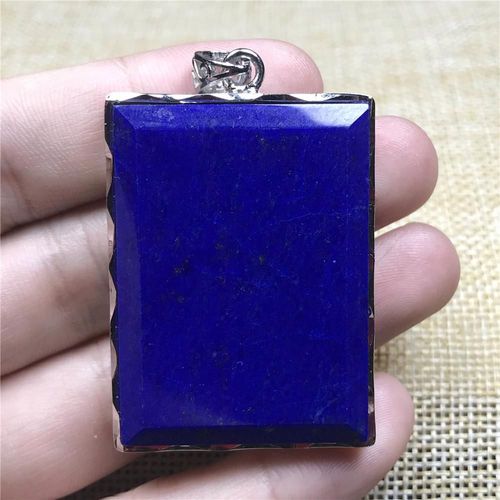 Pendentif Lapis Lazuli Bleu Naturel Pour Femmes Et Hommes, Bijoux En Argent, Pierres Rectangulaires En Cristal, 44x32x8mm, Perles, Cadeau D'amour, Aaaaa