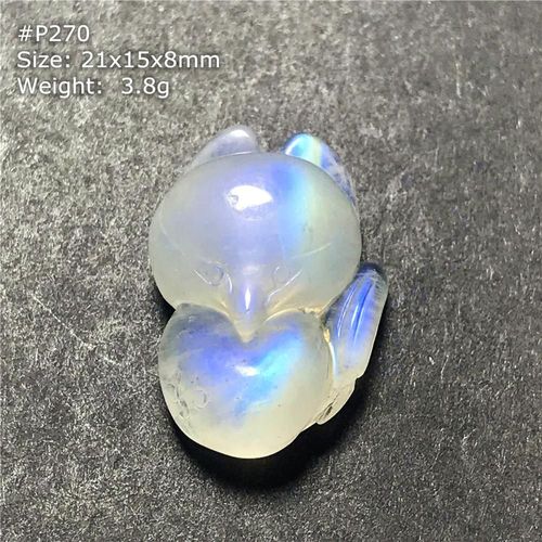 Collier Pendentif En Pierre De Lune Naturelle Pour Homme Et Femme, Bijou En Cristal Sculpté En Renard, Perles De 21x15x8mm, Cadeau D'amour, Pierre Précieuse Bleue, Aaaaa