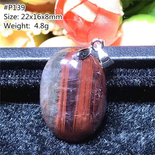 Pendentif En Pierre Précieuse D'énergie Pour Homme Et Femme, Bijou Naturel Rouge, Cacoxenite, Chance, Guérison, Cristal, Argent, Pierre Précieuse, Aaaaa