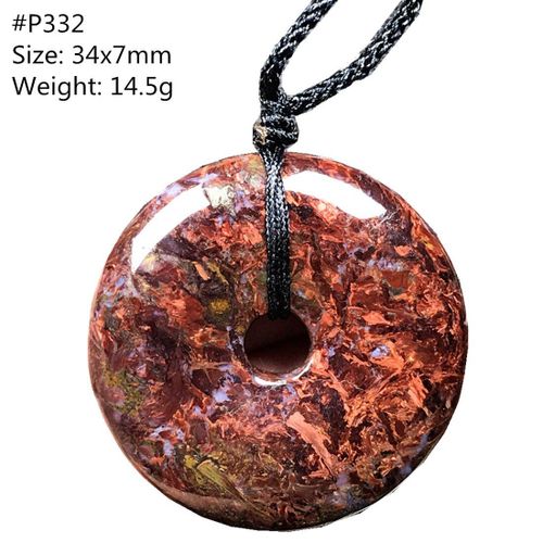 Collier À Pendentif En Pierre Précieuse Rouge Naturelle Pour Homme Et Femme, Bijou En Forme De Pietersite, Avec Perles Rondes Et Corde