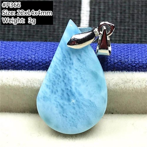Pendentif Larimar Bleu Naturel, Bijoux Pour Femmes Et Hommes, 22x14x4mm, Perles En Argent, Motif De Cristal Dominica, Pierre Précieuse Aaaaa