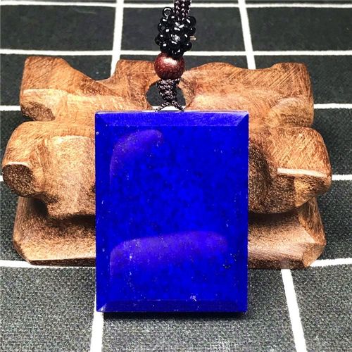 Collier En Lapis Lazuli Bleu Royal Pour Hommes Et Femmes, Pendentif En Pierre Rectangulaire, Perles De 42x31x9mm, Corde Réglable, Aaaaa