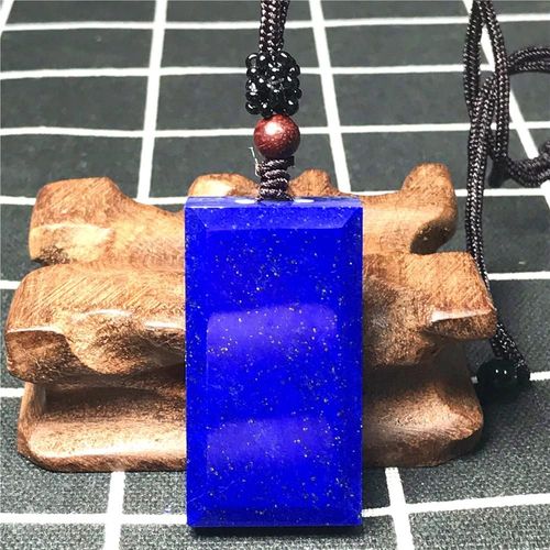 Pendentif Lapis Lazuli Bleu Naturel Pour Femmes Et Hommes, En Cristal 45x24x10mm, Perles Rectangulaires, Collier, Bijoux, Aaaaa