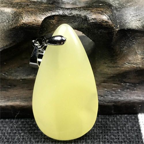 Pendentif Jaune Ambre Naturel Pour Femme Et Homme, En Cristal, Perles De 25x14x4mm, En Argent, Goutte D'eau, Bijoux En Pierre Précieuse Aaaaa