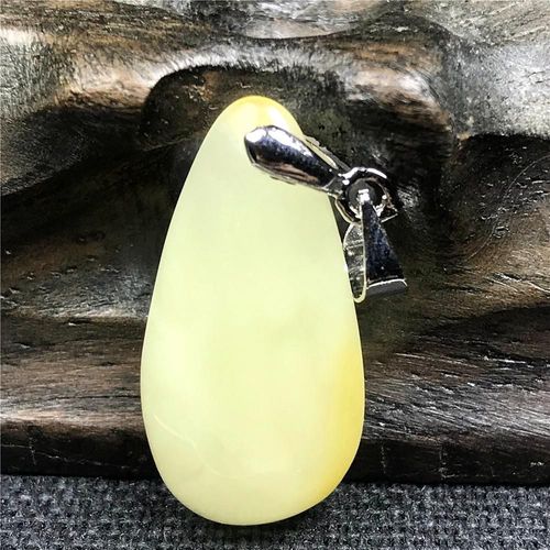 Pendentif En Pierre Naturelle Jaune Ambre, Bijoux Pour Femme Et Homme, Cadeau De Guérison, Cristal 24x12x6mm, Perles En Argent Reiki, Aaaaa