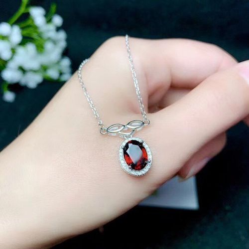 Collier En Argent Sterling 925 Incrusté De Grenat Naturel Pour Femme, Pendentif En Pierre Précieuse, Test Populaire