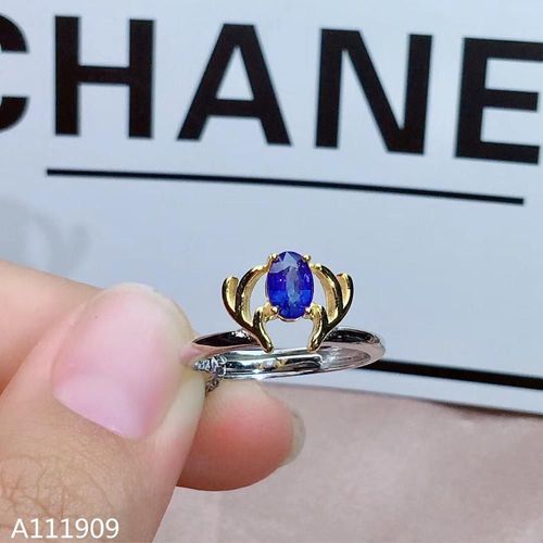 Bijoux Boutique En Argent Sterling 925 Incrusté De Saphir Naturel, Pierre Précieuse, Bague De Support De Détection Luxueuse Pour Homme Et Femme