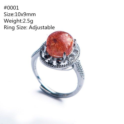 Bague En Argent Sterling 925, Perles De Quartz Naturel, Ajustable, Rouge, Super Seven, 10x9mm, À La Mode, Aaaa