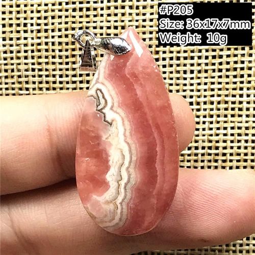 Pendentif En Rhodochrosite Rouge Naturel Pour Femmes Et Hommes, Perle De Goutte D'eau En Cristal Reiki, Argent, Pierre D'argentine, Bijoux Aaaaa