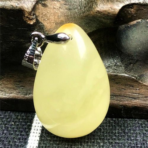 Pendentif Jaune Ambre Naturel Pour Femme Et Homme, Bijoux En Cristal Reiki, Perles En Argent, Pierres Précieuses, 22x15x7mm, Aaaaa