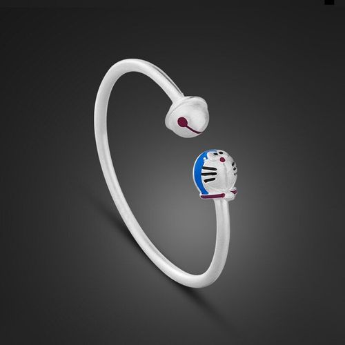 Doraemon Bijou En Argent Sterling 100% Pour Enfants Filles, Bracelet Ajustable En Argent Massif 990, Mignon, Cadeau D'anniversaire Pour Bébé, Vente En Gros