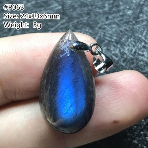 Pendentif En Labradorite À Lumière Bleue Naturelle, Bijoux Pour Femmes Et Hommes, Perles De Guérison, Porte Bonheur, Pierre De Lune En Argent Aaaaa