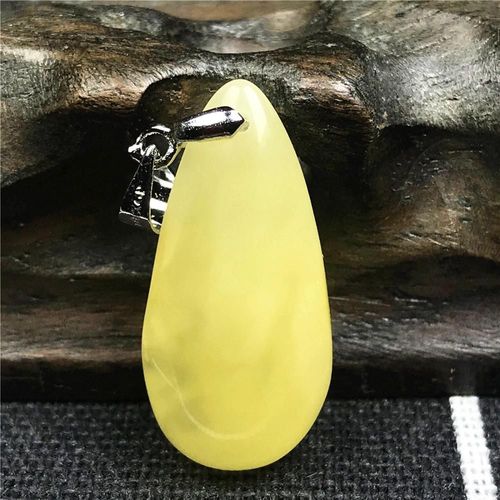 Pendentif En Ambre Jaune Naturel Pour Femme Et Homme, Cadeau De Guérison, Cristal, Argent, Pierre 24x13x6mm, Perles Reiki, Bijoux En Pierres Précieuses Aaaaa