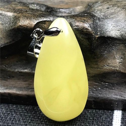 Pendentif Naturel Jaune Ambre Pour Femme Et Homme, Bijoux En Cristal Reiki, 27x14x6mm, Perles En Argent, Cadeau De Guérison, Aaaaa